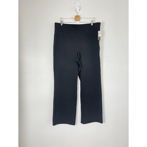 Ideology Women's Plus 3X Black Mid Rise Elastic Waist Wide Cropped Leggings NWT - Picture 1 of 12